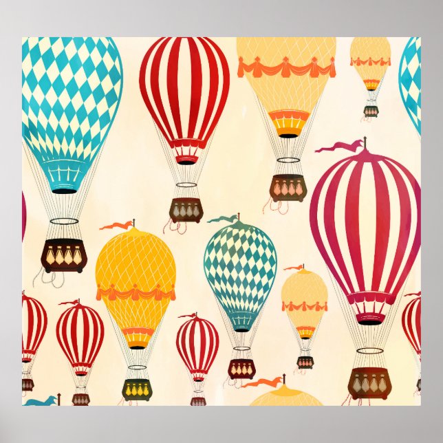 Poster Balão de ar: design de padrão brincalhão. (Frente)