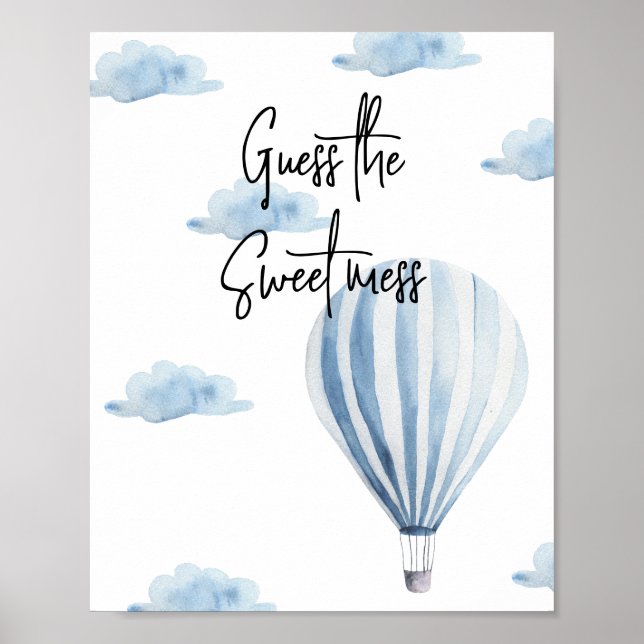 Poster Balão de ar quente - Adivinhe a bagunça doce (Frente)