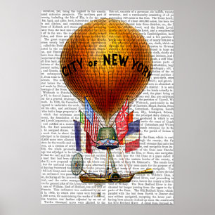 Poster Balão de Ar Quente de Nova York