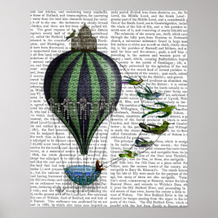 Pôster Balão de ar quente e aves
