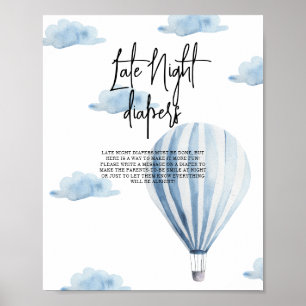 Poster Balão de ar quente - Fraldas para a noite