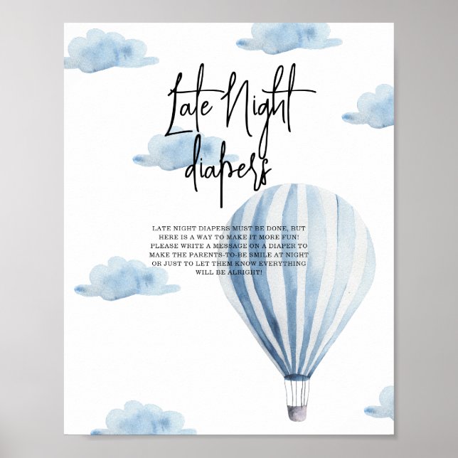 Poster Balão de ar quente - Fraldas para a noite (Frente)