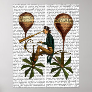 Poster Balão de Ar Quente La Lune Voyage A La Lune