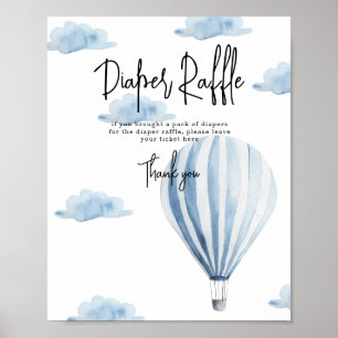 Poster Balão de ar quente - Sorteio de fraldas
