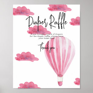 Poster Balão de ar quente - Sorteio de fraldas