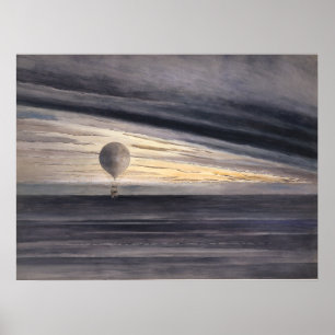 Poster Balão de ar quente Zénith no Sunrise ou Sunset Par