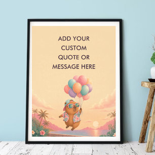 Poster Balão de Citação Personalizado Aloha Capivara Anim