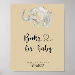 Poster Balão de Elefante de Aquarela - livros para bebê