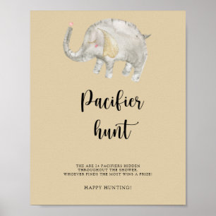 Poster Balão de Elefante - Jogo de caça ao chupeta para c