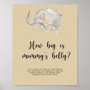 Poster Balão de Elefante Quão grande é a barriga da mamãe