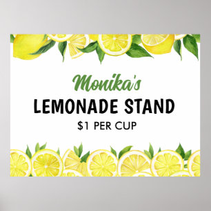 Poster Balão de Limonada Personalizado Aquarela