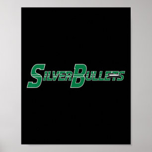 Poster Balas de Prata Softll - Verde no Azul Marinho