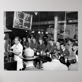 Pôster Balcão de almoço do Pete, 1950. Foto antiga