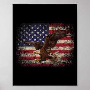 Poster Bald Eagle 4 de julho Presente Americano Fla