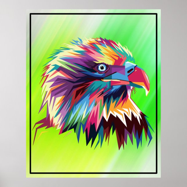 Poster Bald Eagle - Design Geométrico Prismático - 80590 (Frente)