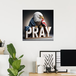 Poster Bald Eagle Em Um Sinal De Reze