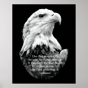 Pôster Bald Eagle with Patriotic Quote