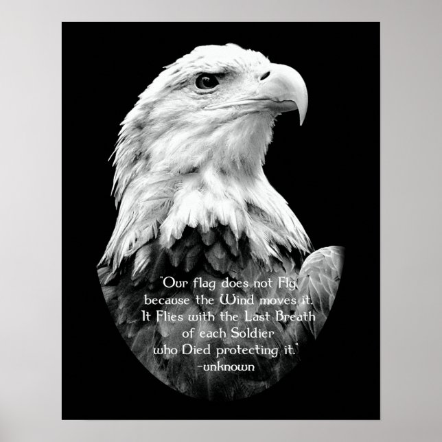 Pôster Bald Eagle with Patriotic Quote (Frente)