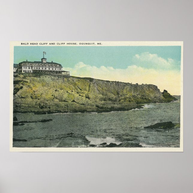 Poster Bald Head Cliff and Exterior of Cliff House # (Frente)