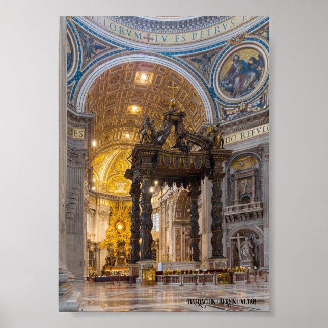 Poster Baldachin Bernini Altar, Vaticano (Frente)