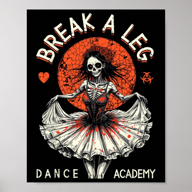 Poster Balé Dancer Zombie Ballerina Dance Academy Engraça (Frente)
