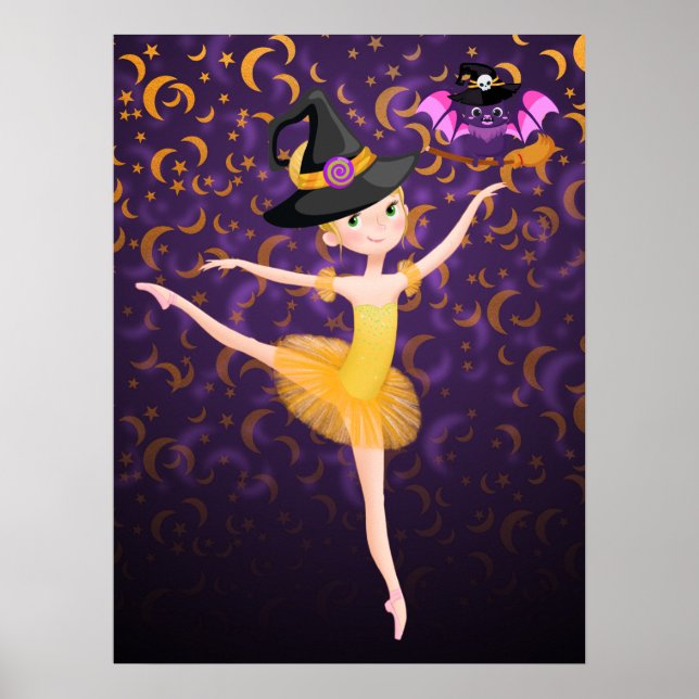 Poster Balé de Bat e Luas de Bonita Ballerina Halloween (Frente)