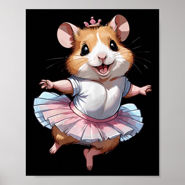 Poster Balé De Hamster Único E Moderno E Ballerina (Frente)