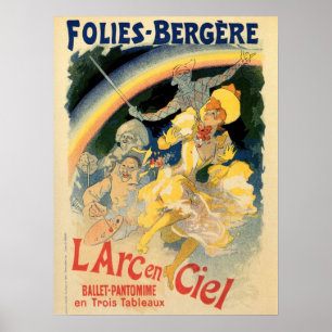 Poster Balé do arco-íris de Folies Bergère do vintage