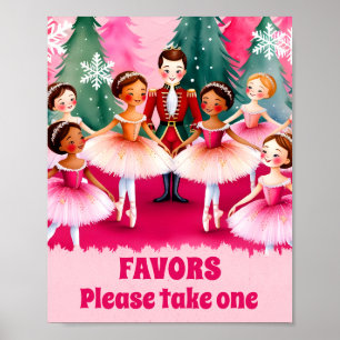 Poster Balé Rosa Nutcracker Aniversário favorece festa