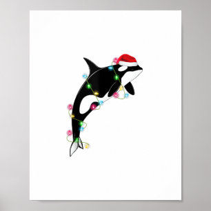 Poster Baleia Assassina de Orca Engraçada Santa Hábito Ma
