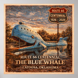 Poster Baleia Azul Catoosa Centenário de Oklahoma