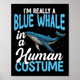 Poster Baleia Azul No Costume Humano Engraçada