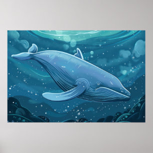 Poster Baleia azul pequena
