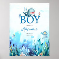 Baleia branca sob Chá de fraldas de Sea Boy bem-vi