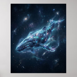 Poster Baleia Cósmica Estrela Oceano