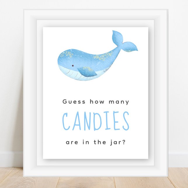 Poster Baleia d'água - Quantos doces estão no pote (Criador carregado)