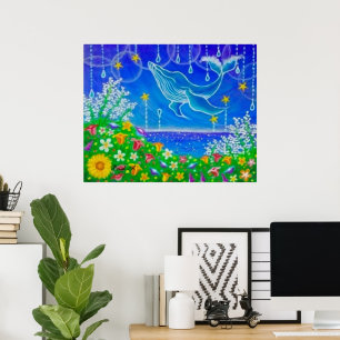 Poster Baleia & Flores