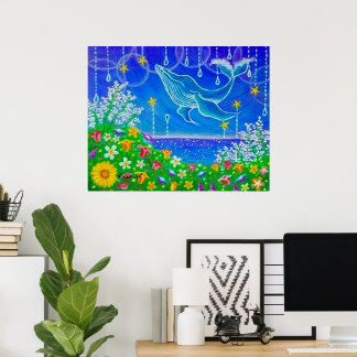 Poster Baleia & Flores