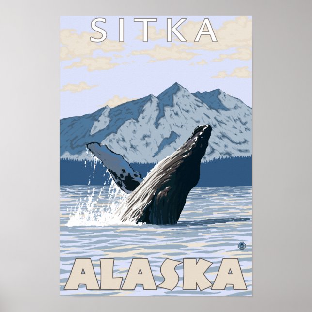 Poster Baleia-jubarte - Sitka, Alasca (Frente)