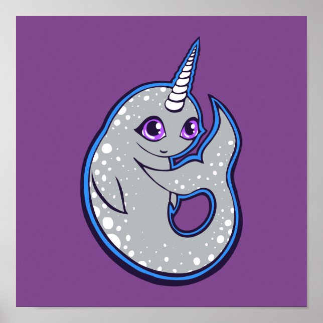 Pôster Baleia Narrativa Com Design de Desenho De Tinta (Frente)