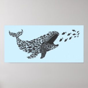 Poster Baleia Silhouette