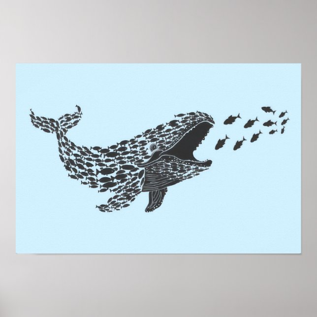 Poster Baleia Silhueta (Frente)