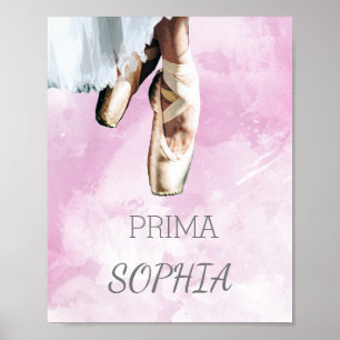Poster Balés - Slippers Personal Prima Ponteiro Rosa
