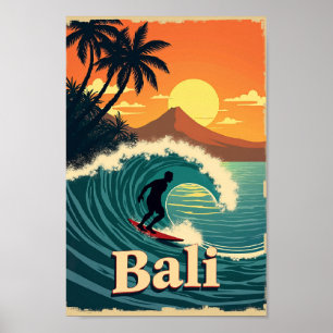 Poster Bali Bliss – Um Paraíso Retro de Surf