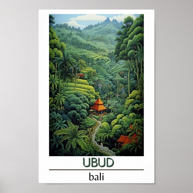 Poster Bali Indonesia Viagem Ubud (Frente)