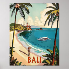 Poster Bali, Indonésia Vintage