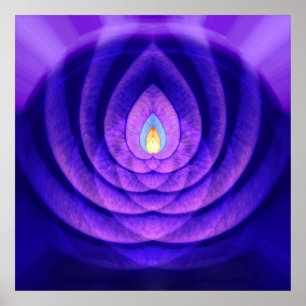 Poster Baliza da mente em roxo e em azul