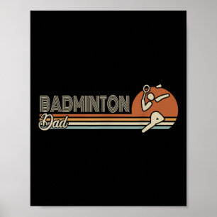 Poster Ball Sport Shuttle Sport Retro Badminton Pai Men