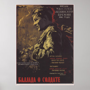 Poster "Ballad of a Soldier" USSR Filme soviético 1961