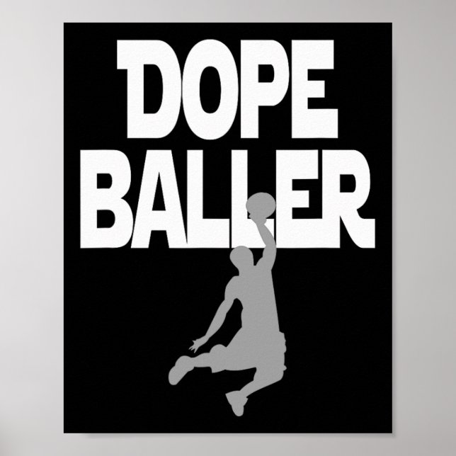 Poster Baller Basquete. Eu adoro Basquete Perfeito (Frente)